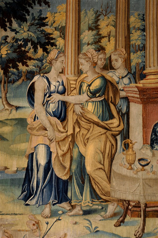 Zéphyr enlevant Psyché sur ordre de l'Amour, détail de Psyché et ses soeurs (phbw09 0721)