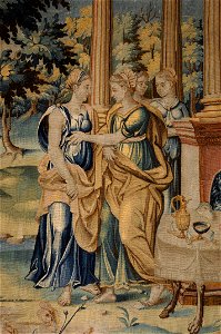 Zéphyr enlevant Psyché sur ordre de l'Amour, détail de Psyché et ses soeurs (phbw09 0721)