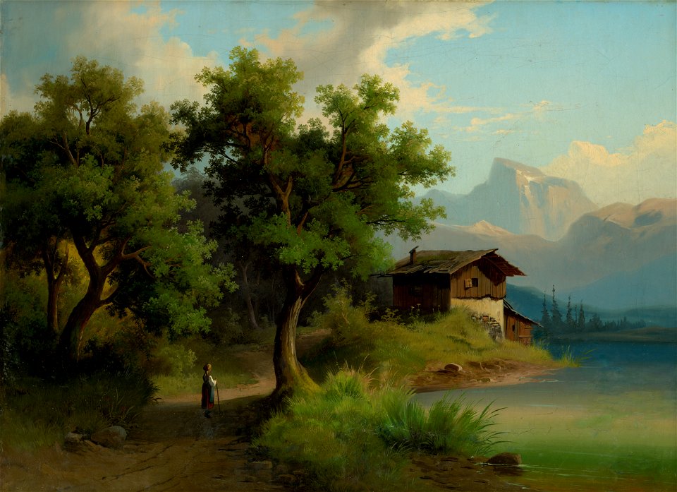 Západoeurópsky maliar z 1. polovice 19. storočia - Alpská krajina - O 707 - East Slovak Gallery