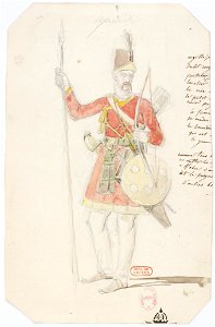 Zémire et Azor - trente-six maquettes de costumes - Alexandre-Evariste Fragonard - 09. Garde