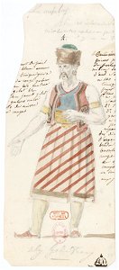 Zémire et Azor - trente-six maquettes de costumes - Alexandre-Evariste Fragonard - 04. Aly, M. Godefroy