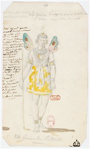 Zémire et Azor - trente-six maquettes de costumes - Alexandre-Evariste Fragonard - 25. Les génies. Enfants