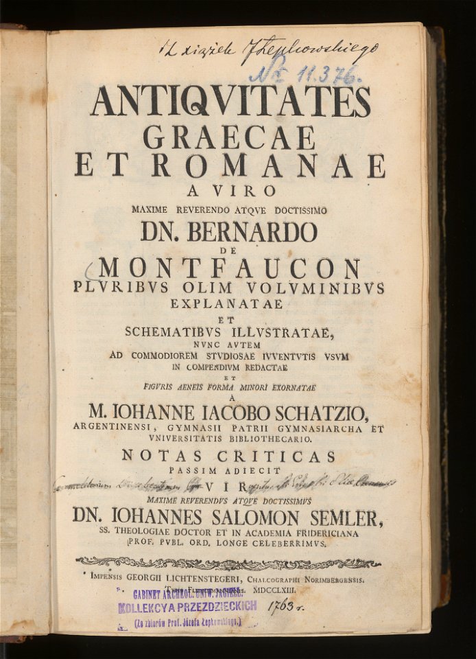 Antiqvitates Graecae Et Romanae 1763 (95154504)