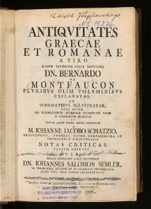 Antiqvitates Graecae Et Romanae 1763 (95154504)