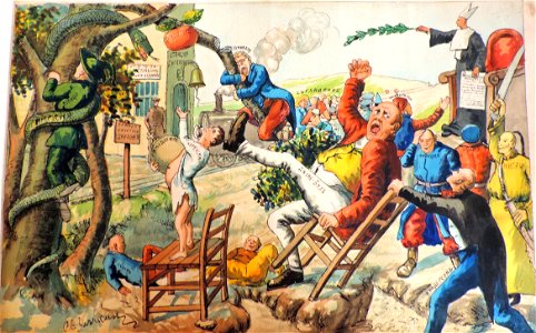 BASA-947K-1-4-7-World War I cartoon by Sava Zlachkin