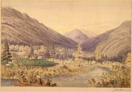 Camp N. fork Tobacco River - 30 miles from Camp Kootenay E. looking S.E. trail from Kootenay E. to Kishenehn.) - NARA - 305526