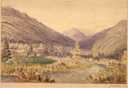 Camp N. fork Tobacco River - 30 miles from Camp Kootenay E. looking S.E. trail from Kootenay E. to Kishenehn.) - NARA - 305526