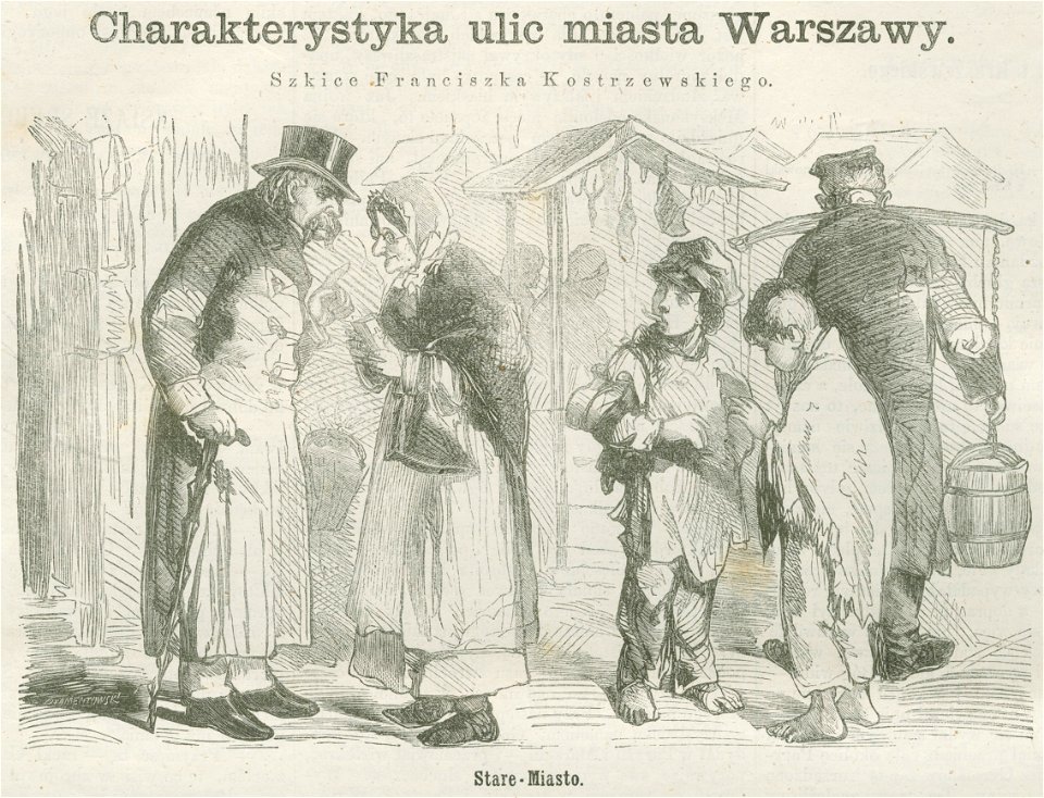 Charakterystyka ulic miasta Warszawy Szkice Franciszka Kostrzewskiego Stare-Miasto (75647)