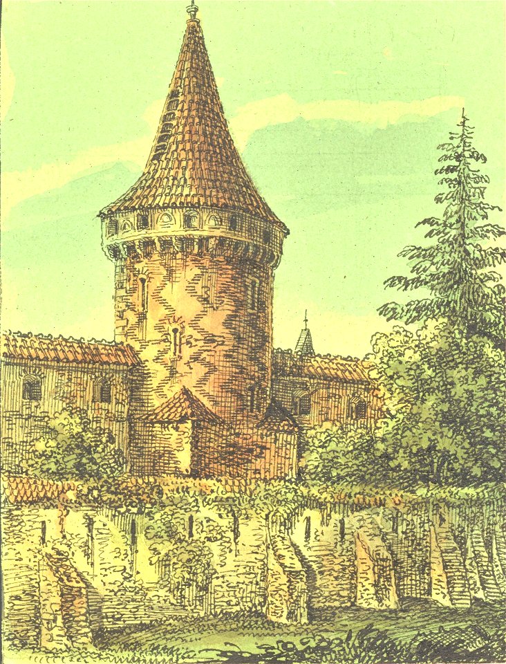 Dawne obwarowania Krakowa, Baszta Barchatnikow i Czapnikow. miedzy 1834 i 1839 (119111433) (cropped)