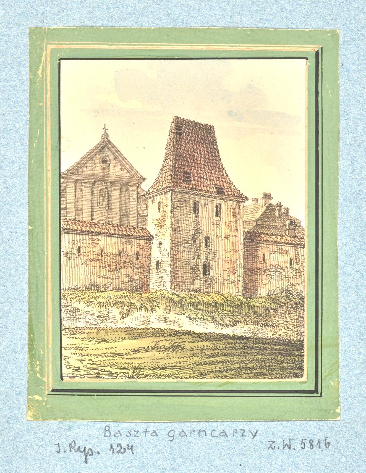 Dawne obwarowania Krakowa, Baszta Garncarzy. miedzy 1834 i 1839 (119111430)