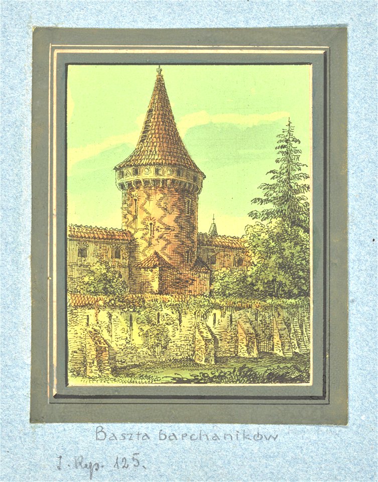 Dawne obwarowania Krakowa, Baszta Barchatnikow i Czapnikow. miedzy 1834 i 1839 (119111433)