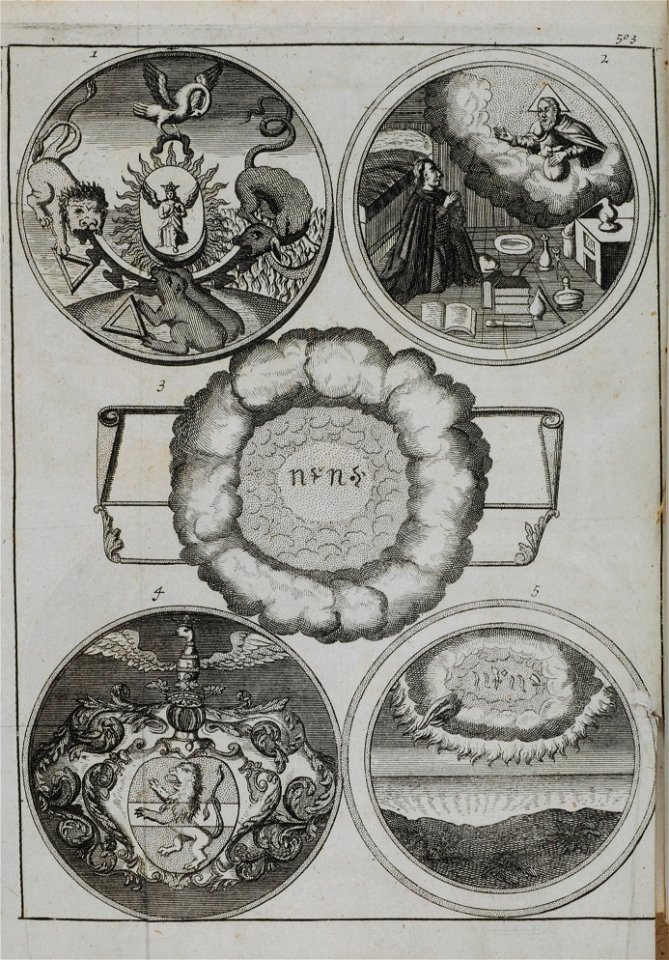 Elementa chemiae 1718 Barchusen plate 503.1-5 alchemy | Creazilla