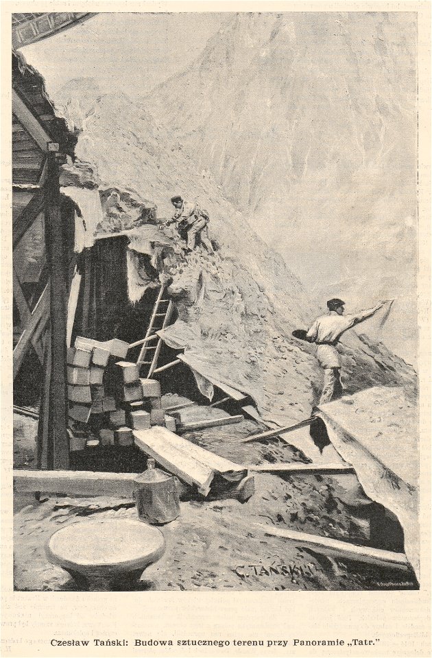 Budowa sztucznego terenu przy panoramie „Tatr” (61965)