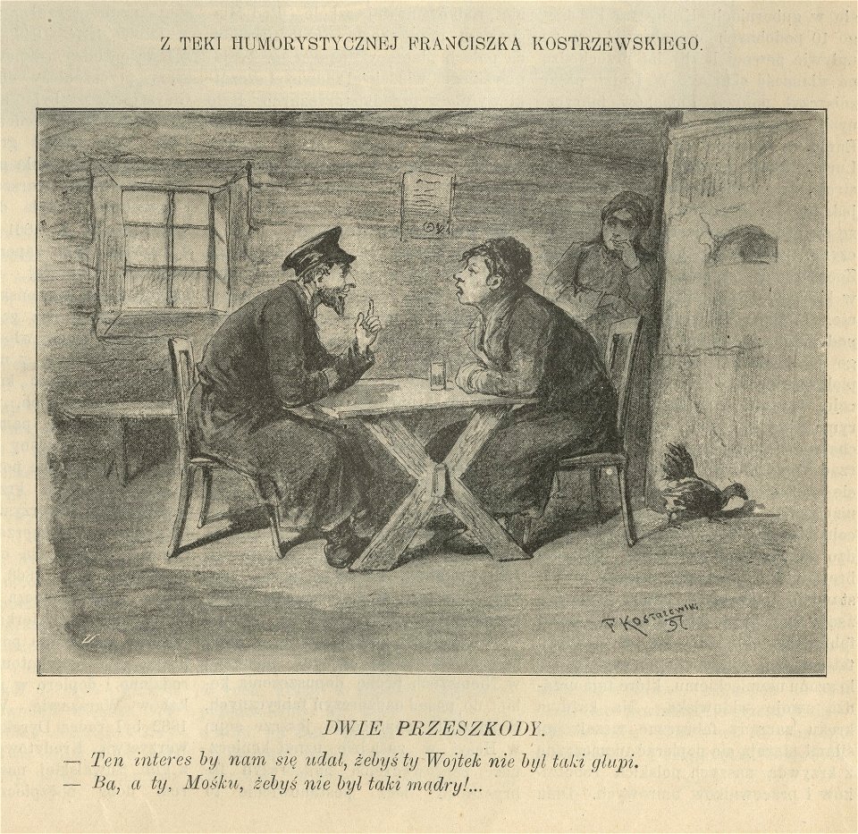 Dwie przeszkody Z teki humorystycznej Franciszka Kostrzewskiego (61523)