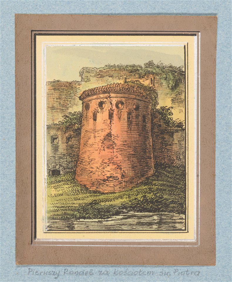 Dawne obwarowania Krakowa, rondel za Kosciolem Sw. Piotra i Pawla. miedzy 1834 i 1839 (119110531)