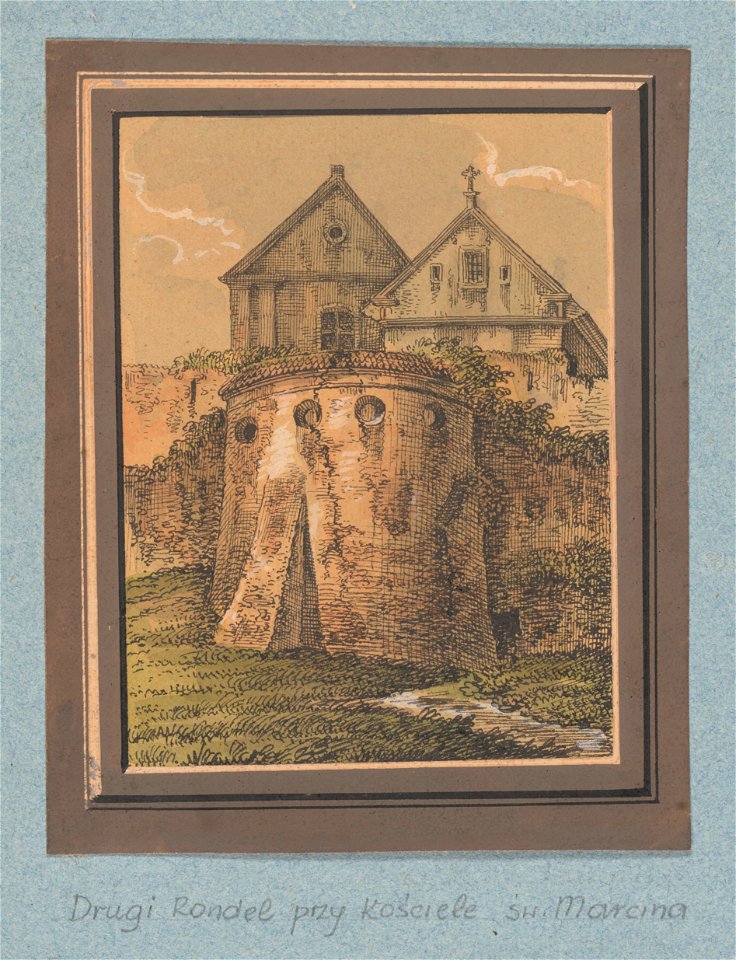 Dawne obwarowania Krakowa, rondel za Kosciolem Sw. Marcina. miedzy 1834 i 1839 (119110454)