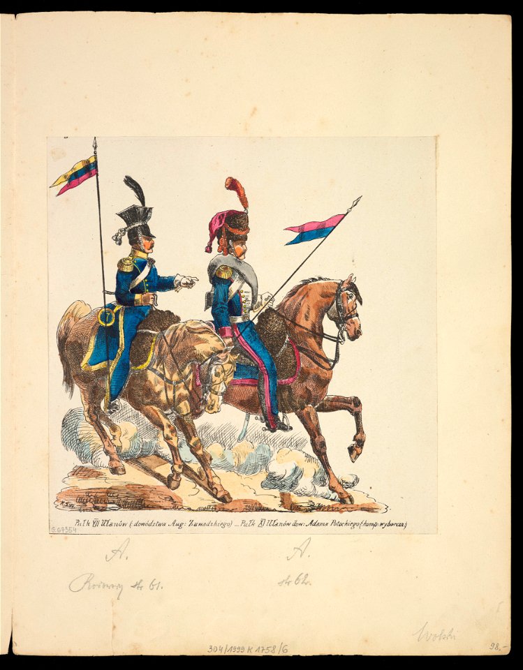 Dwaj konni lansjerzy miedzy 1880 i 1900 (79312311)