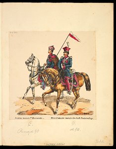 Dwaj Krakusi na koniach i dwaj oficerowie miedzy 1880 i 1900 (79313290)