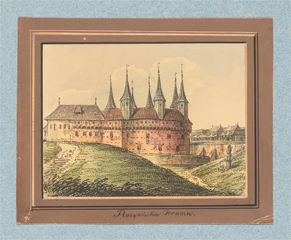 Dawne obwarowania Krakowa, Barbakan. miedzy 1834 i 1839 (119110461)