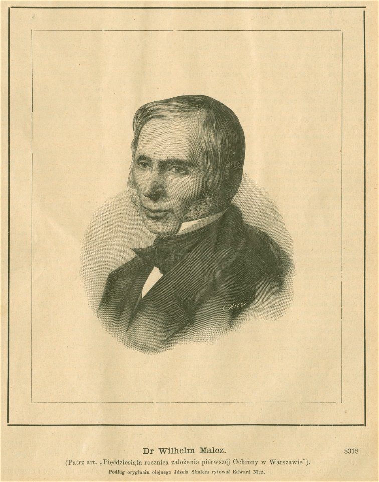 Dr Wilhelm Malcz Podług oryginału olejnego Józefa Simlera właśc. Simmlera rytował Edward Nicz (77919)