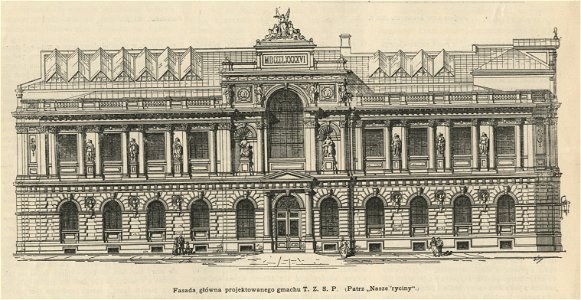 Fasada główna projektowanego gmachu Towarzystwa Zachęty Sztuk Pięknych (61961)