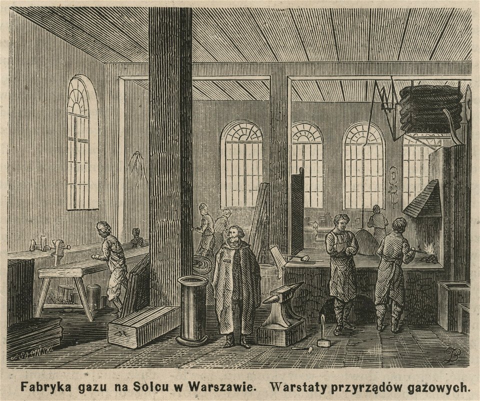 Fabryka gazu na Solcu w Warszawie. Warstaty przyrządów gazowych (58539)