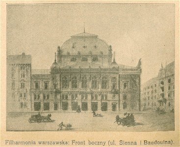 Filharmonia warszawska - Front boczny od ulicy Sienna i Baudouina - według planu architekta K. Kozłowskiego - Fot. J. Golcz (68625)