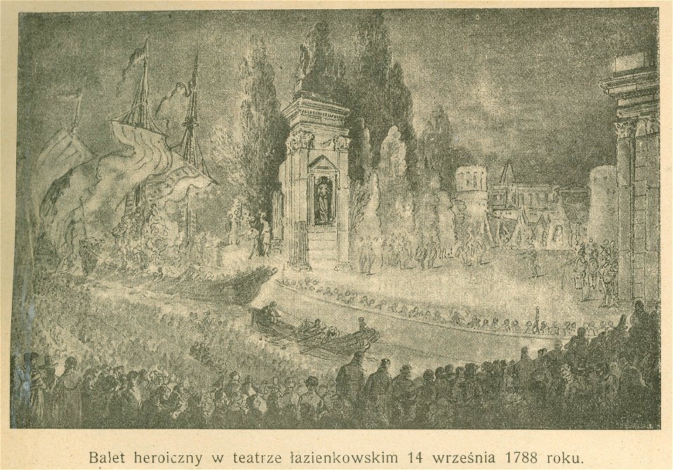 Festyn w Łazienkach z powodu inauguracji mostu i posągu Jana III Sobieskiego Balet heroiczny ... (70326)