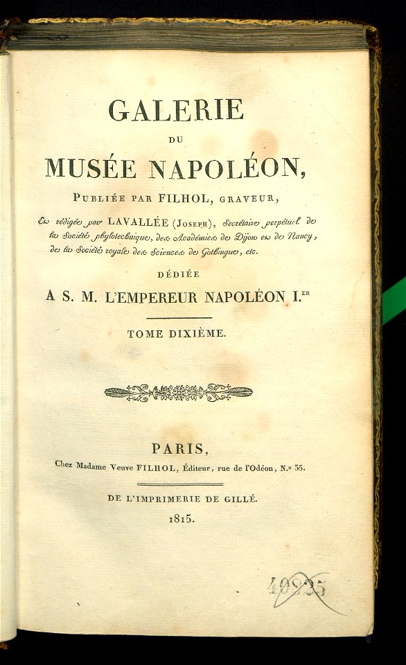 Galerie du Musee Napoleon. T. 10 1815 (31222683)
