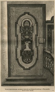 Drzwi inkrustowane od chóru kościoła po-bernardyńskiego w Warszawie - Rysował Adryan Głębocki (58866). Free illustration for personal and commercial use.