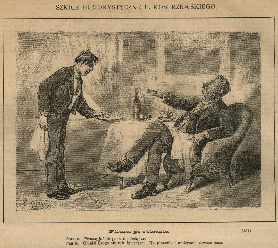Filozof po obiedzie szkice humorystyczne F. Kostrzewskiego (59040)