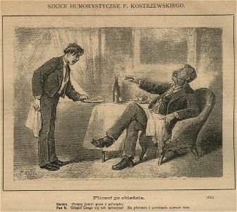 Filozof po obiedzie szkice humorystyczne F. Kostrzewskiego (59040)