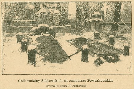 Grób rodzinny Żółkowskich na cmentarzu Powązkowskim Rysował z natury H. Piątkowski (77938)