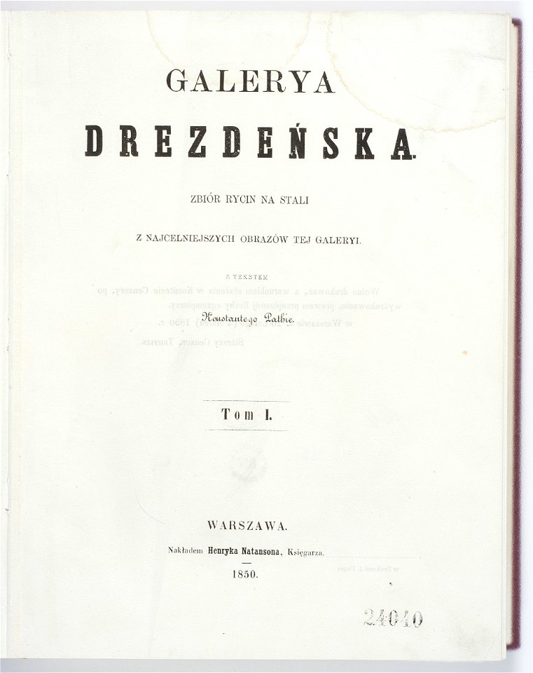 Galerya Drezdenska - zbior rycin T. 1-4 1850-1852 (273671)