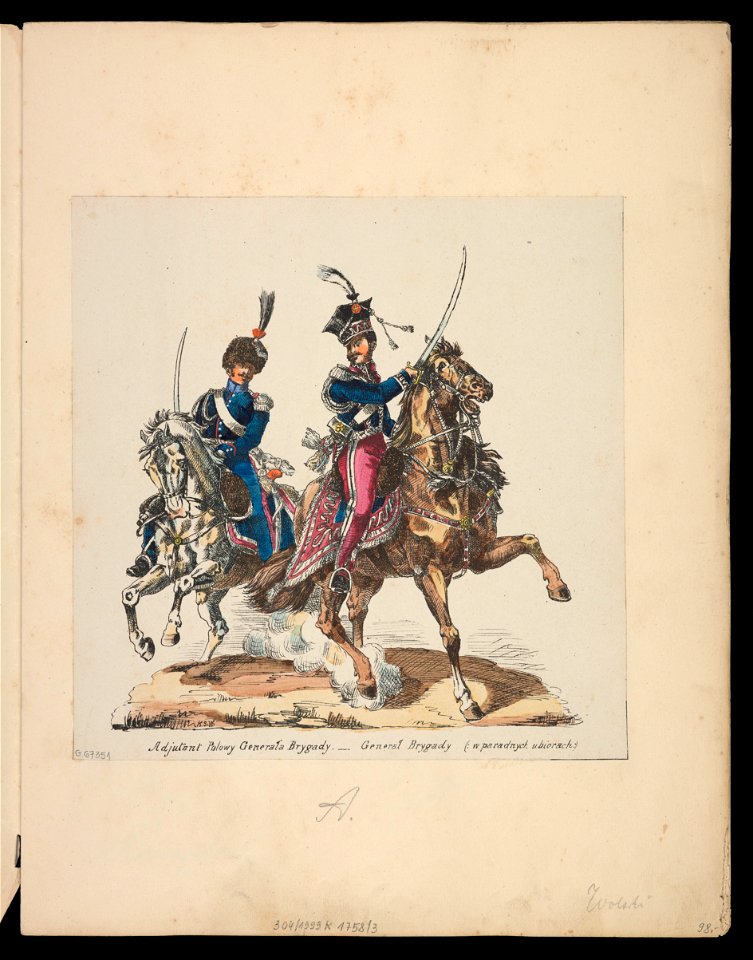 General w czapce ulanskiej i adjutant miedzy 1880 i 1900 (81247950)