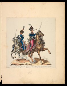 General w czapce ulanskiej i adjutant miedzy 1880 i 1900 (81247950)