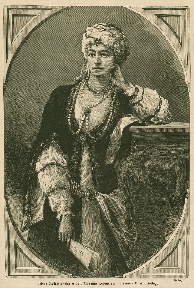 Helena Modrzejewska w roli Adrianny Lecouvreur Rysunek E. Andriollego (81878)