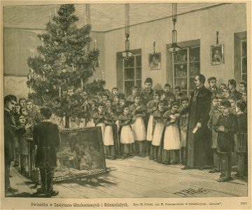 Gwiazdka w Istytucie Głuchoniemych i Ociemniałych Rys. K. Pillati Ryt. K. Pomianowski w Drzeworytni Kłosów (77182)