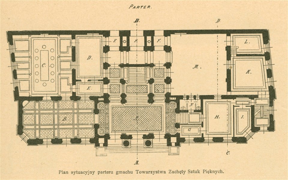 Gmach Towarzystwa Zachęty Sztuk Pięknych Plan sytuacyjny parteru ... (80045)