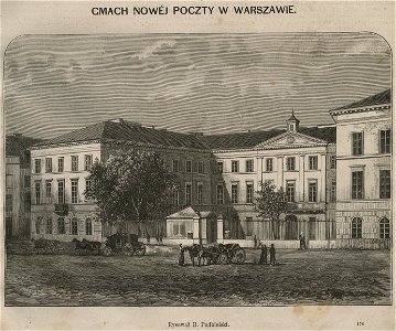 Gmach nowej poczty w Warszawie- Rysował B. Podbielski (58844)