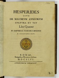 Hesperides sive de malorvm avreorvm cvltvra et vsv libri quatuor 1646 (6156493)