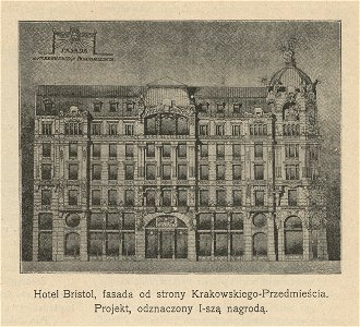 Hotel Bristol - fasada od strony Krakowskiego Przedmieścia - Projekt nagrodzony I-szą nagrodą (62876)