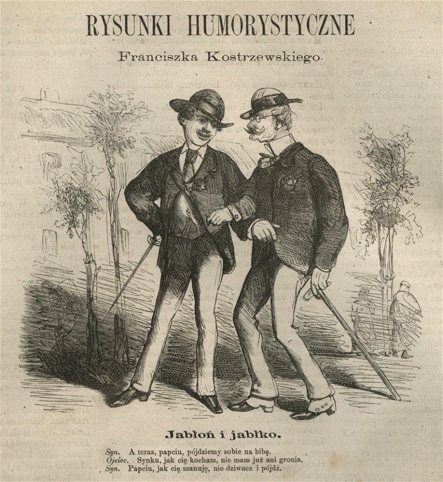 Jabłoń i jabłko Rysunki humorystyczne Franciszka Kostrzewskiego (58612)