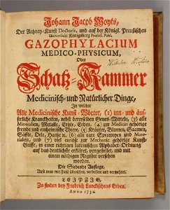 Johann Jacob Woyt 1732 Gazophylacium medico-physicum title