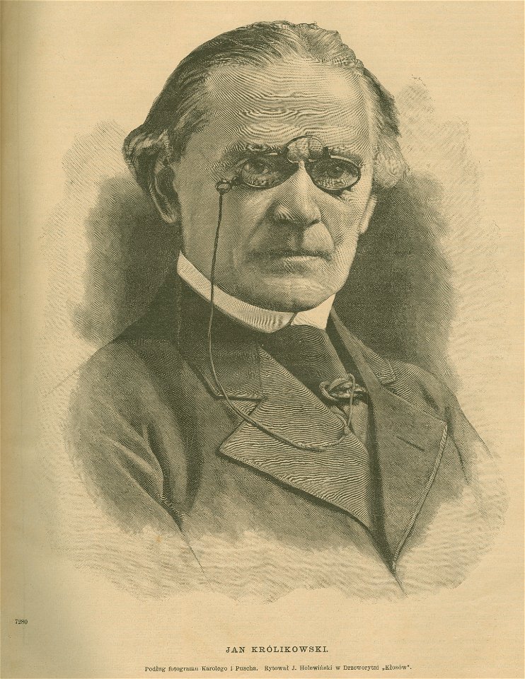 Jan Królikowski Podług fotogramu Karolego i Puscha Rytował J. Holewiński w drzeworytni Kłosów (77166)
