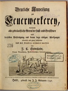 J. C. Stövesandt 1748 Deutliche Anweisung zur Feuerwerkerey. Free illustration for personal and commercial use.