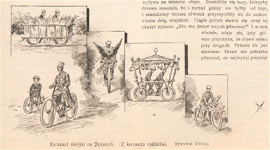 Karnawał miejski na Dynasach Z korowodu cyklistów Rysował Ilinicz (82145). Free illustration for personal and commercial use.