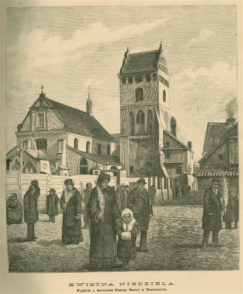 Kwietna niedziela Wyjście z kościoła Panny Marii w Warszawie (76265)