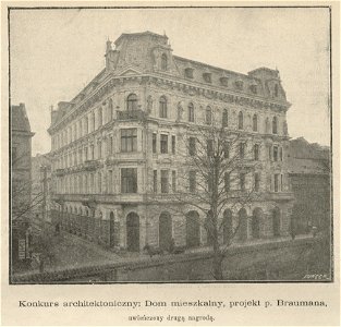 Konkurs architektoniczny - Dom mieszkalny, projekt p. Braumana, uwieńczony drugą nagrodą (60456)