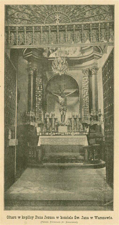 Kościół katedralny Św. Jana w Warszawie Ołtarz w kaplicy Pana Jezusa w kościele Św. Jana w Warszawie Podług fotografii St. Bogackiego (82669)